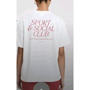 Wilo The Label Sport And Social Club White Cotton Tee T-shirt Size XS NWT